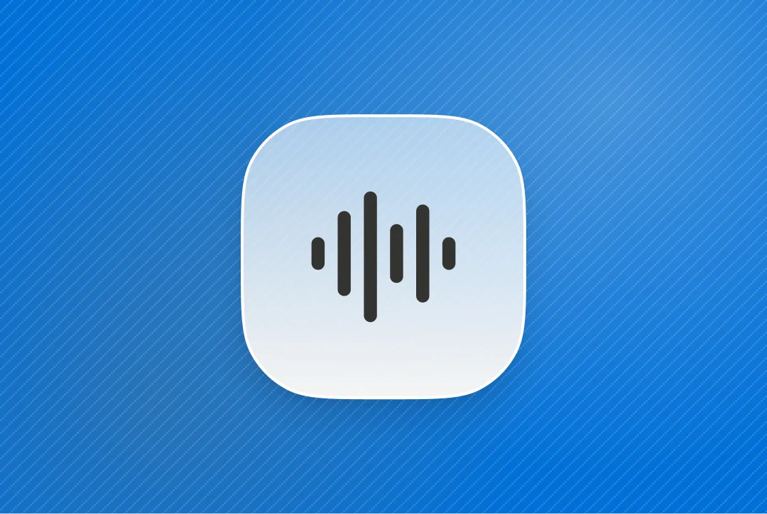 An icon representing an audio or voice feature, featuring a sound wave graphic in black on a light blue background with a subtle gradient. The design is simple and modern, emphasizing the technological aspect of audio processing. This image is intended to illustrate voice capabilities within the Attlas platform.